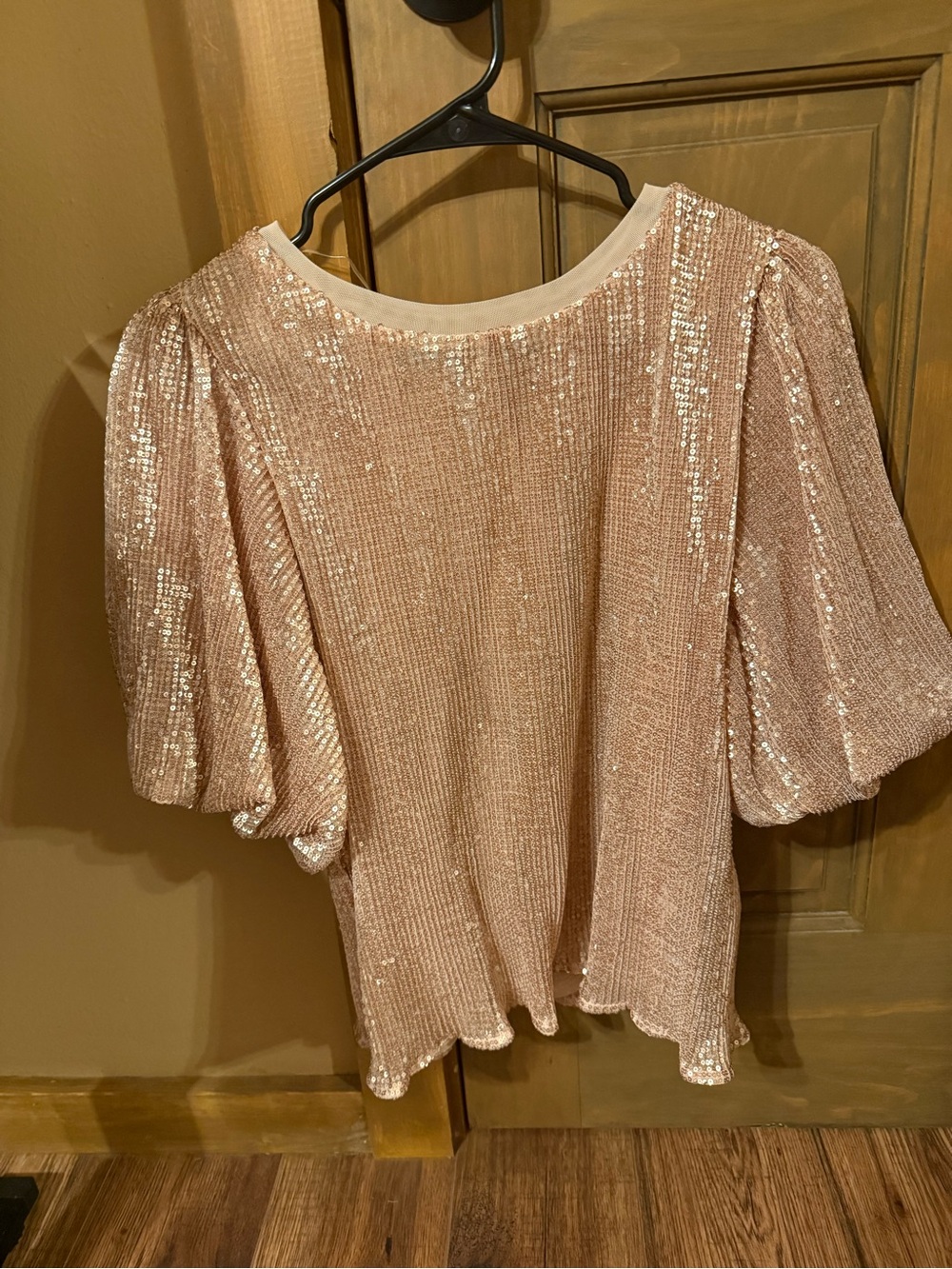 ✨ Rose Gold Sequin Puff Sleeve Top ✨